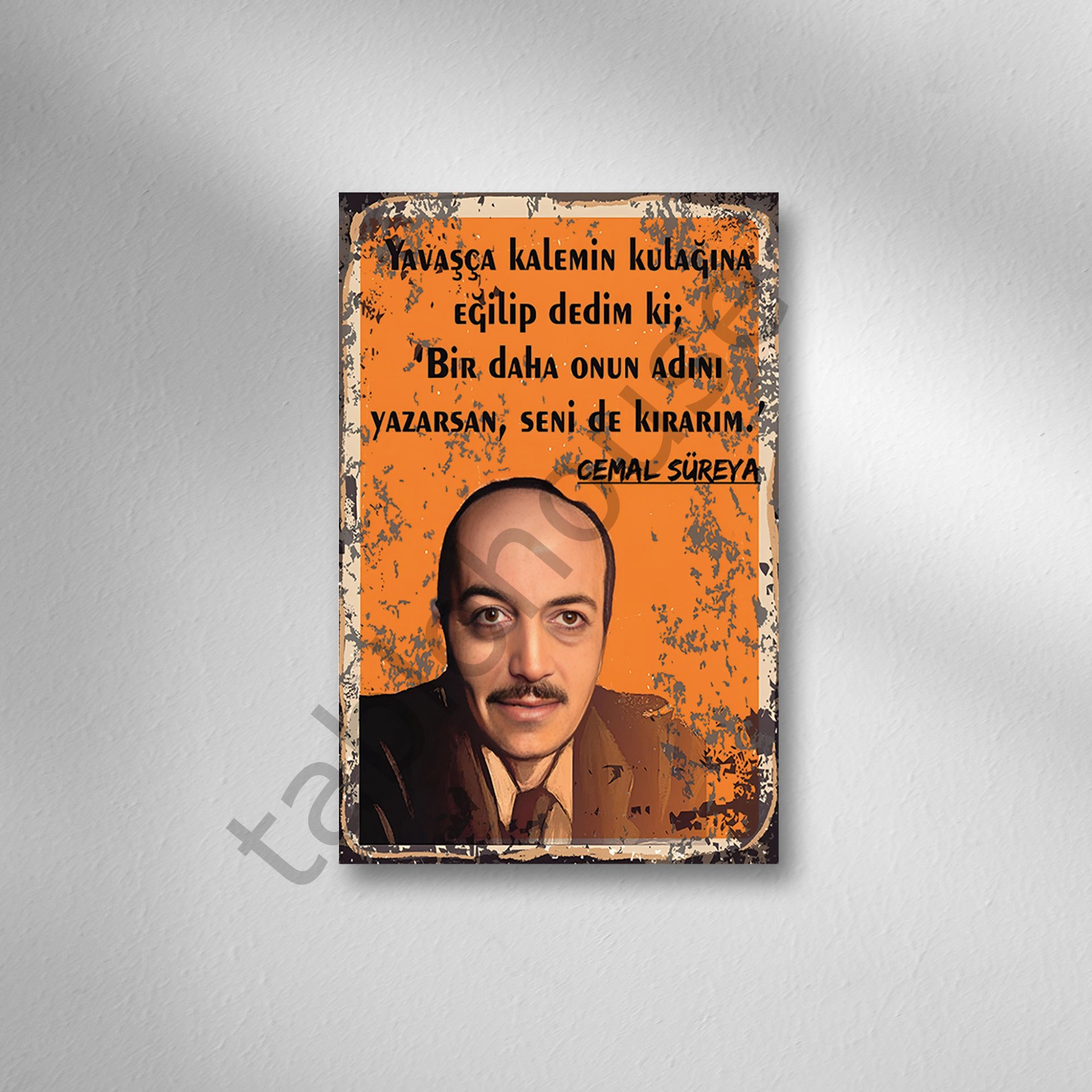 Cemal Süreya Retro Ahşap Poster
