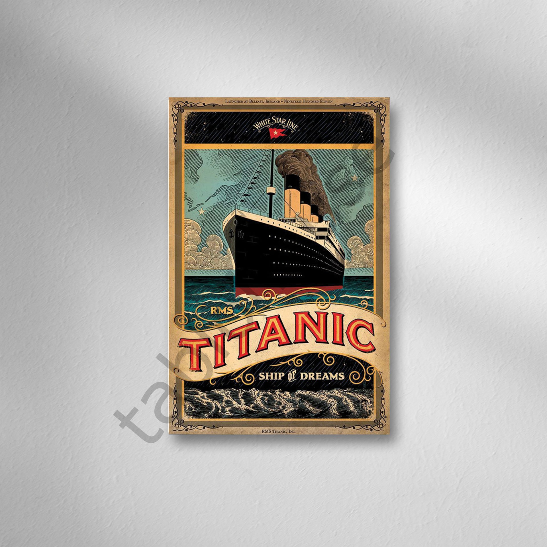 Titanıc Retro Ahşap Poster