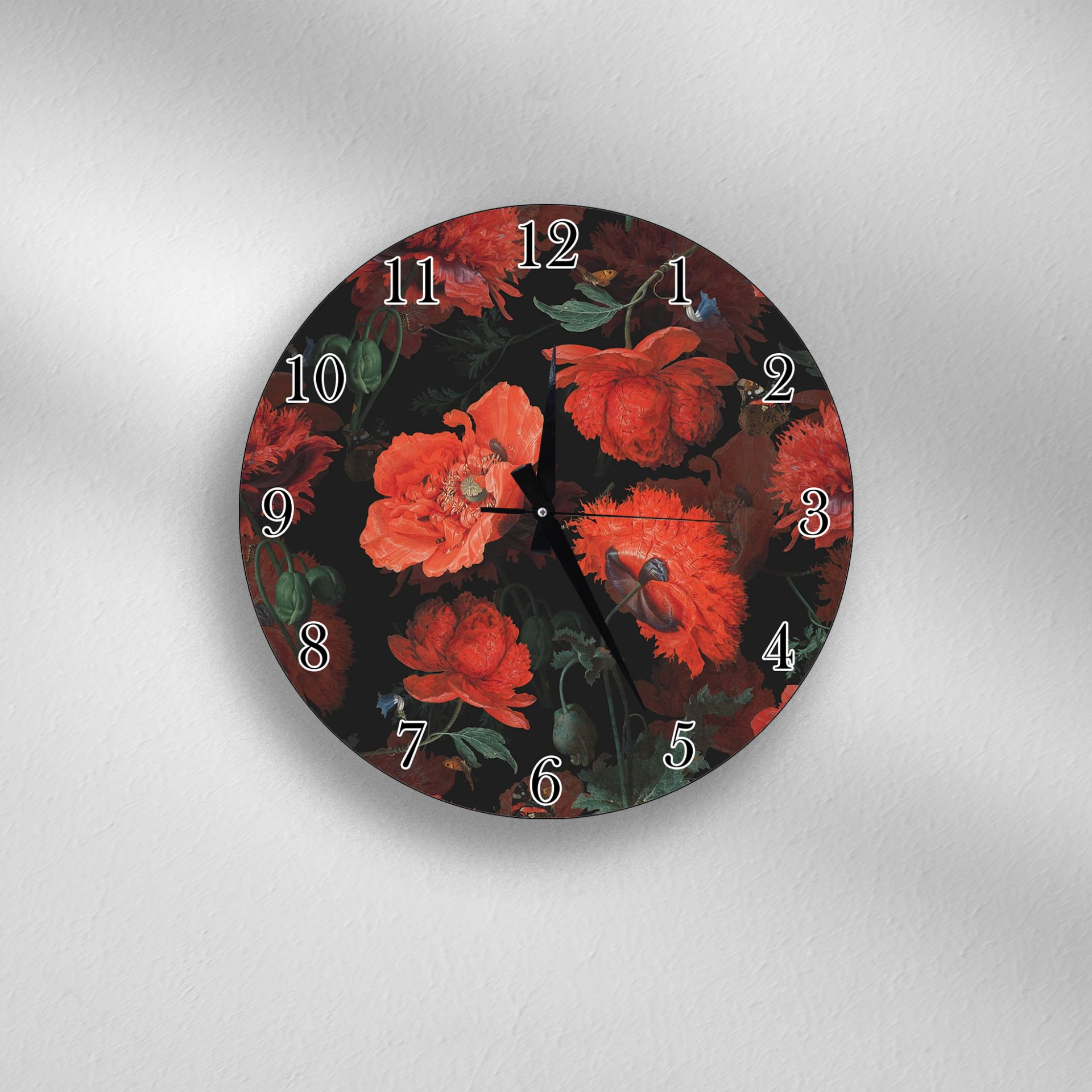 Flowers Ahşap Duvar Saati