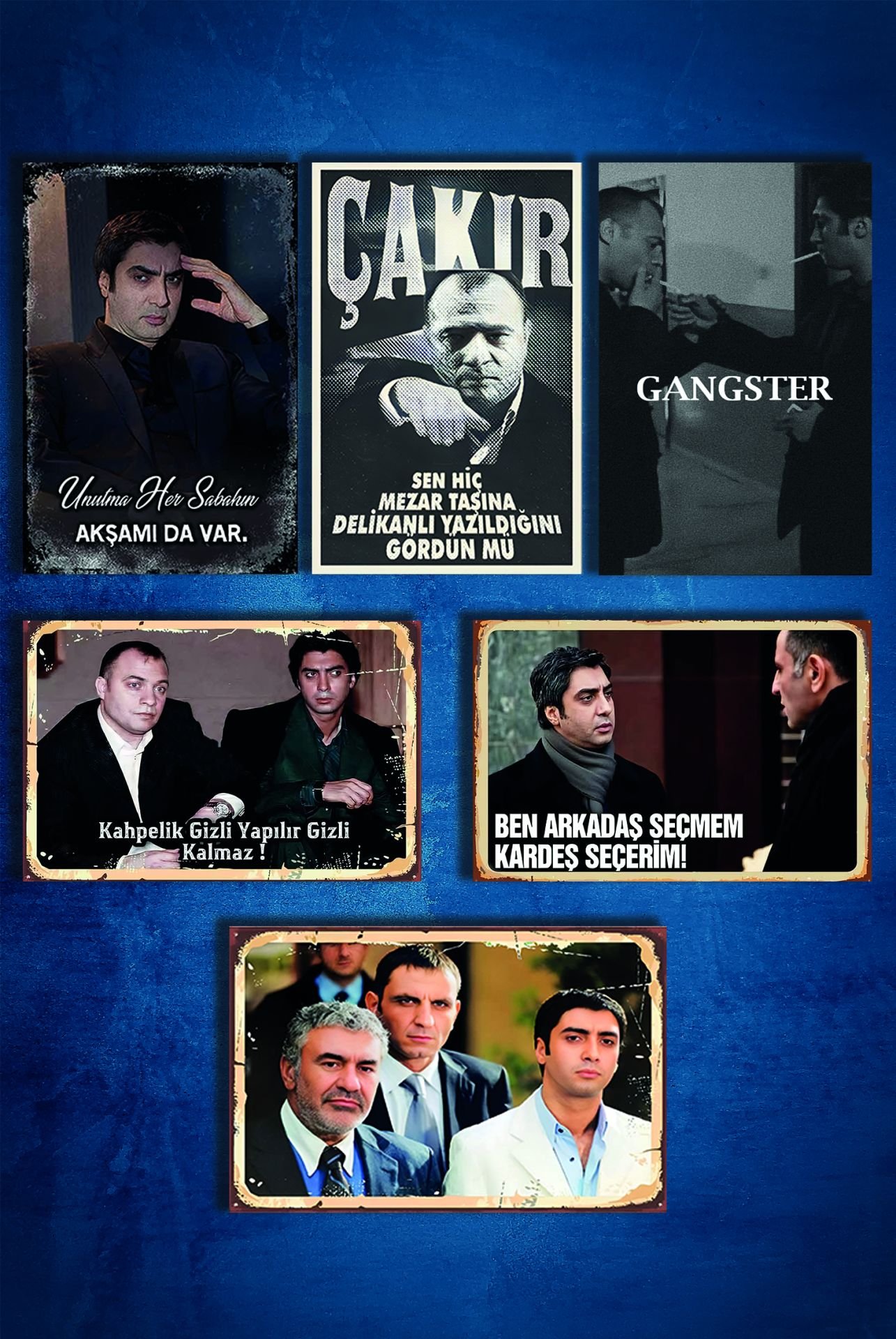 6'lı Retro Ahşap Poster
