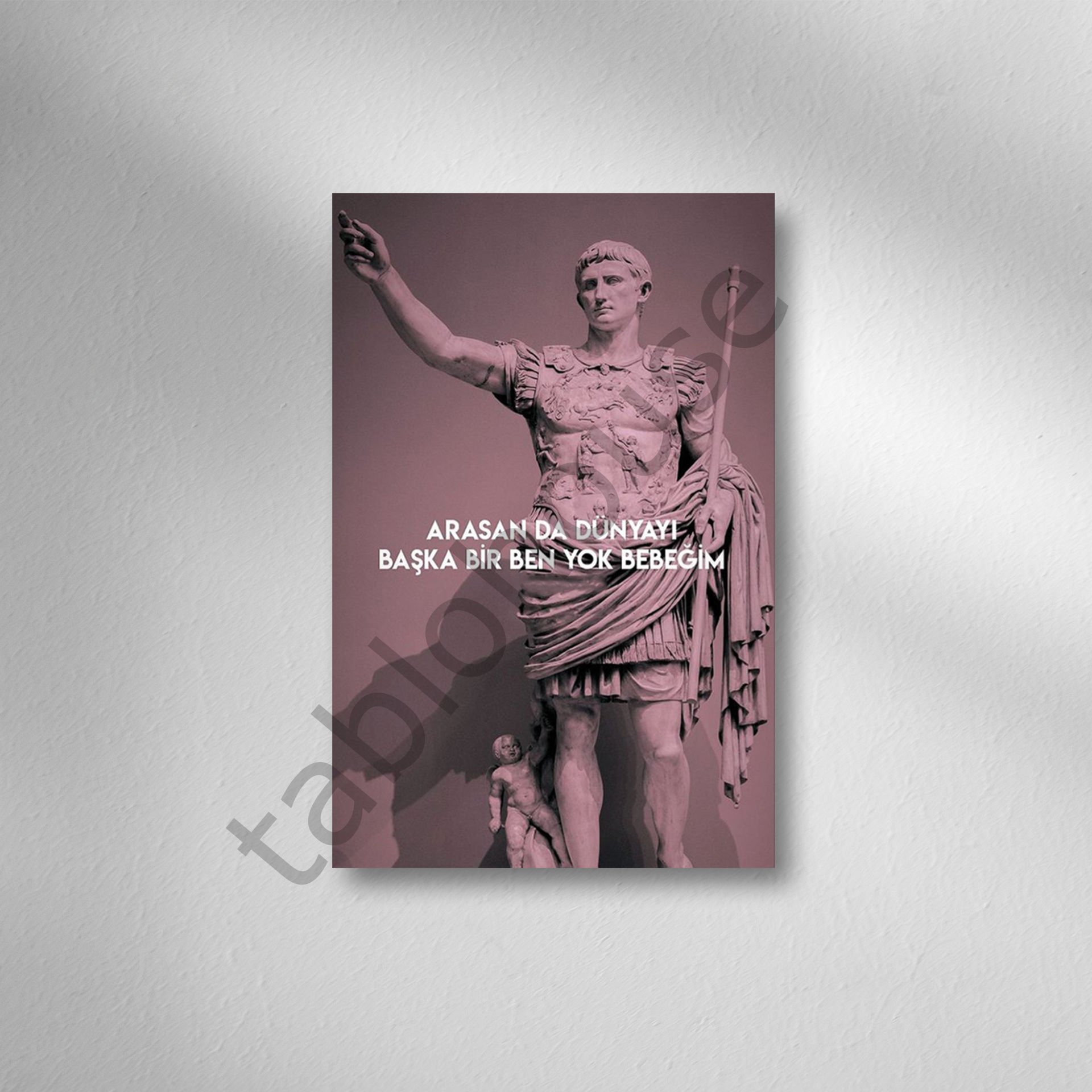 Heykel Retro Ahşap Poster