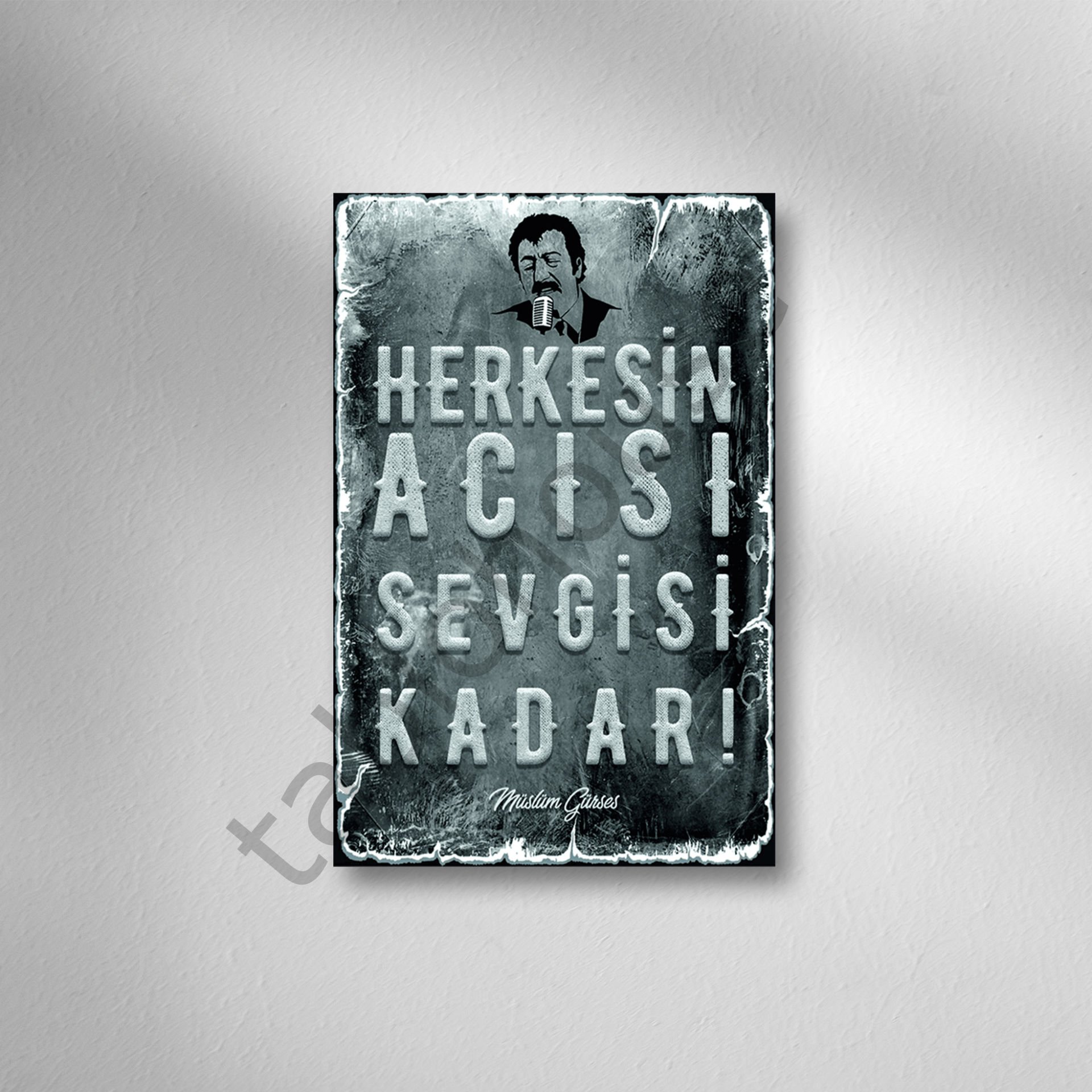 Müslüm Gürses Retro Ahşap Poster