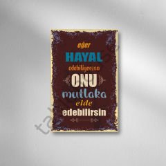 Hayal Etmek Retro Ahşap Poster