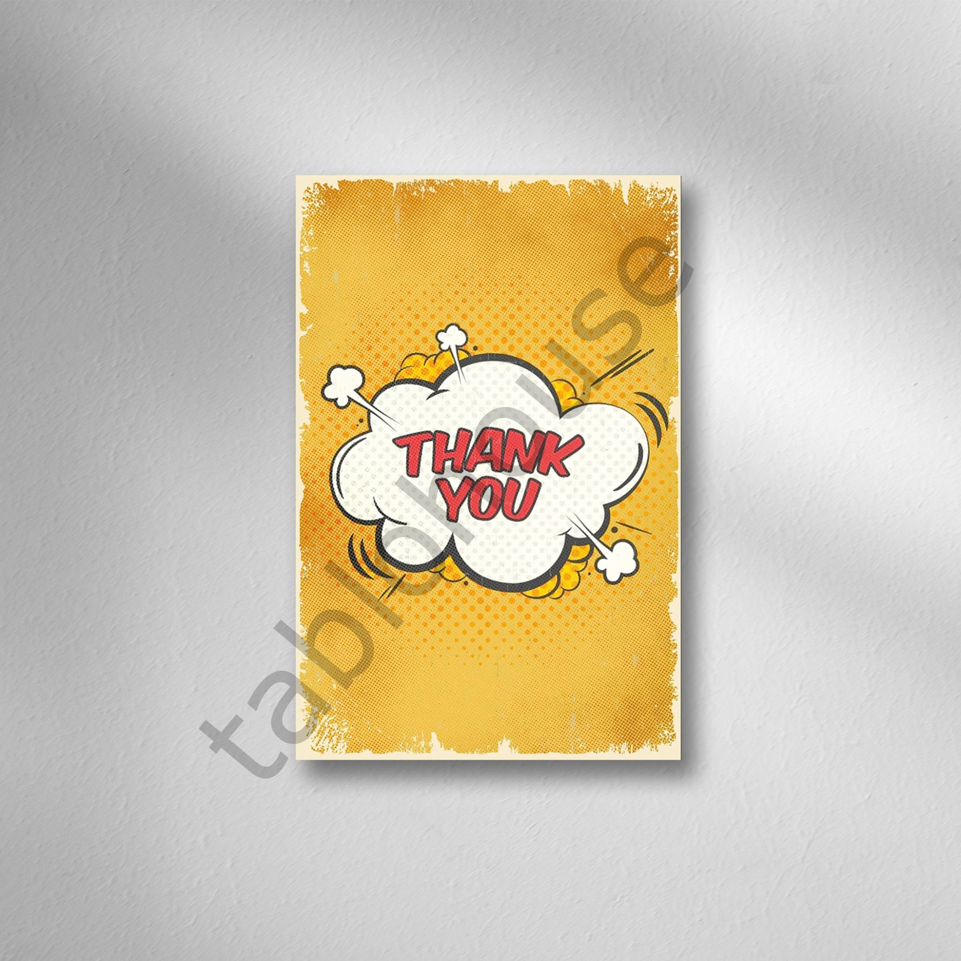 Thank You Retro Ahşap Poster