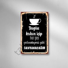 Kahve Retro Ahşap Poster