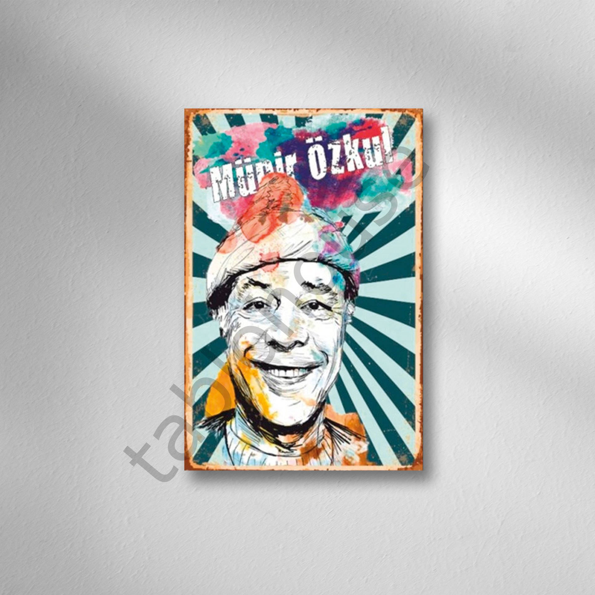 Münir Özkul Retro Ahşap Poster