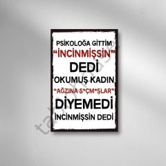 İncinmişsin Dedi Retro Ahşap Poster
