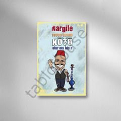 Nargile Veren İnsan Kötü Olur mu Hiç Retro Ahşap Poster