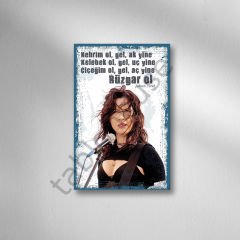 Şebnem Ferah Retro Ahşap Poster