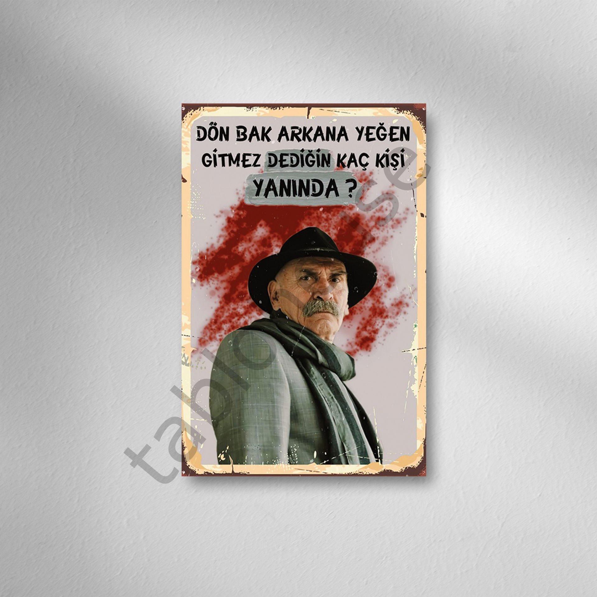Tuncel Kurtiz Retro Ahşap Poster