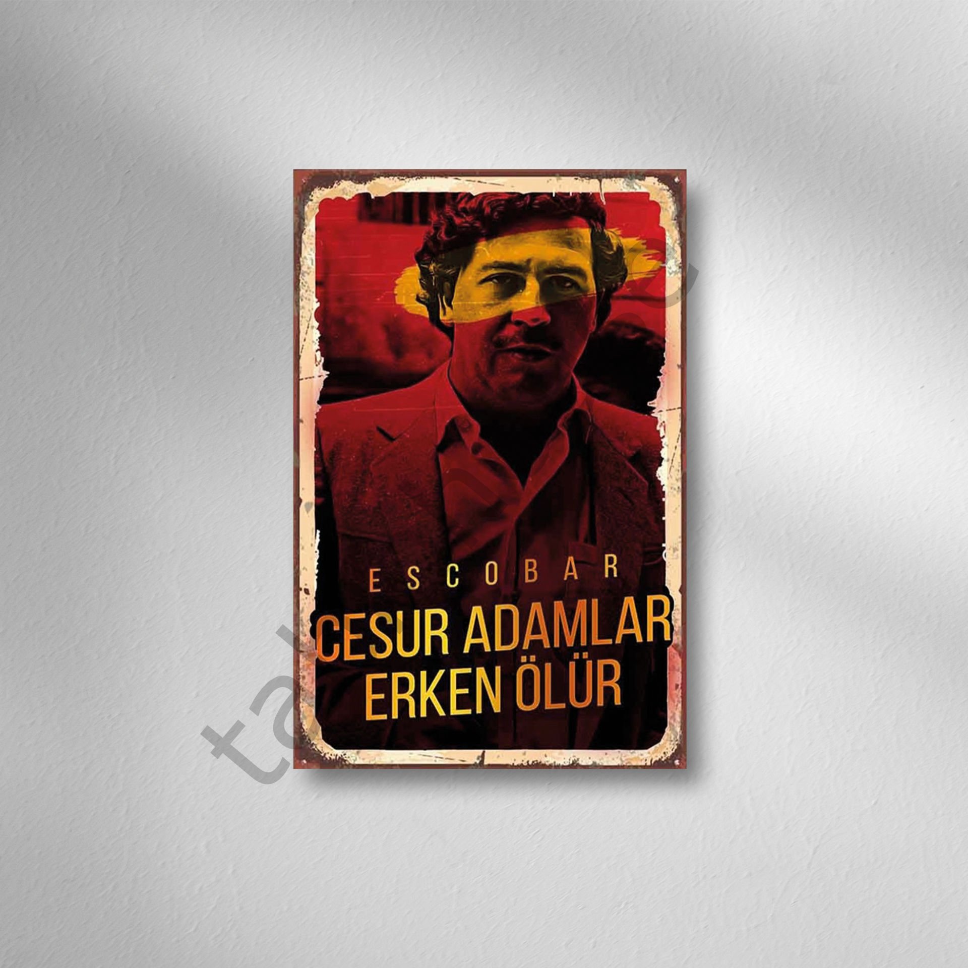 Escobar  Retro Ahşap Poster