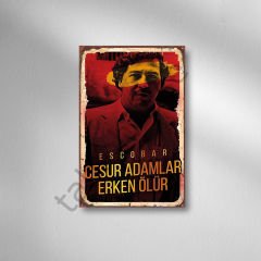 Escobar  Retro Ahşap Poster