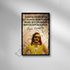 Cem Karaca Retro Ahşap Poster