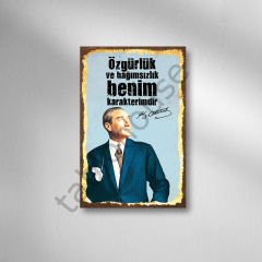 Mustafa Kemal Atatürk Retro Ahşap Poster