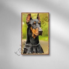 Doberman Retro Ahşap Poster