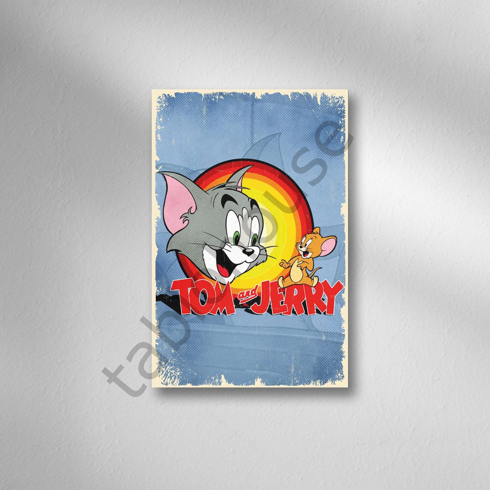 Tom and Jerry Retro Ahşap Poster