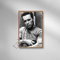 Arnold Schwarzenegger Retro Ahşap Poster