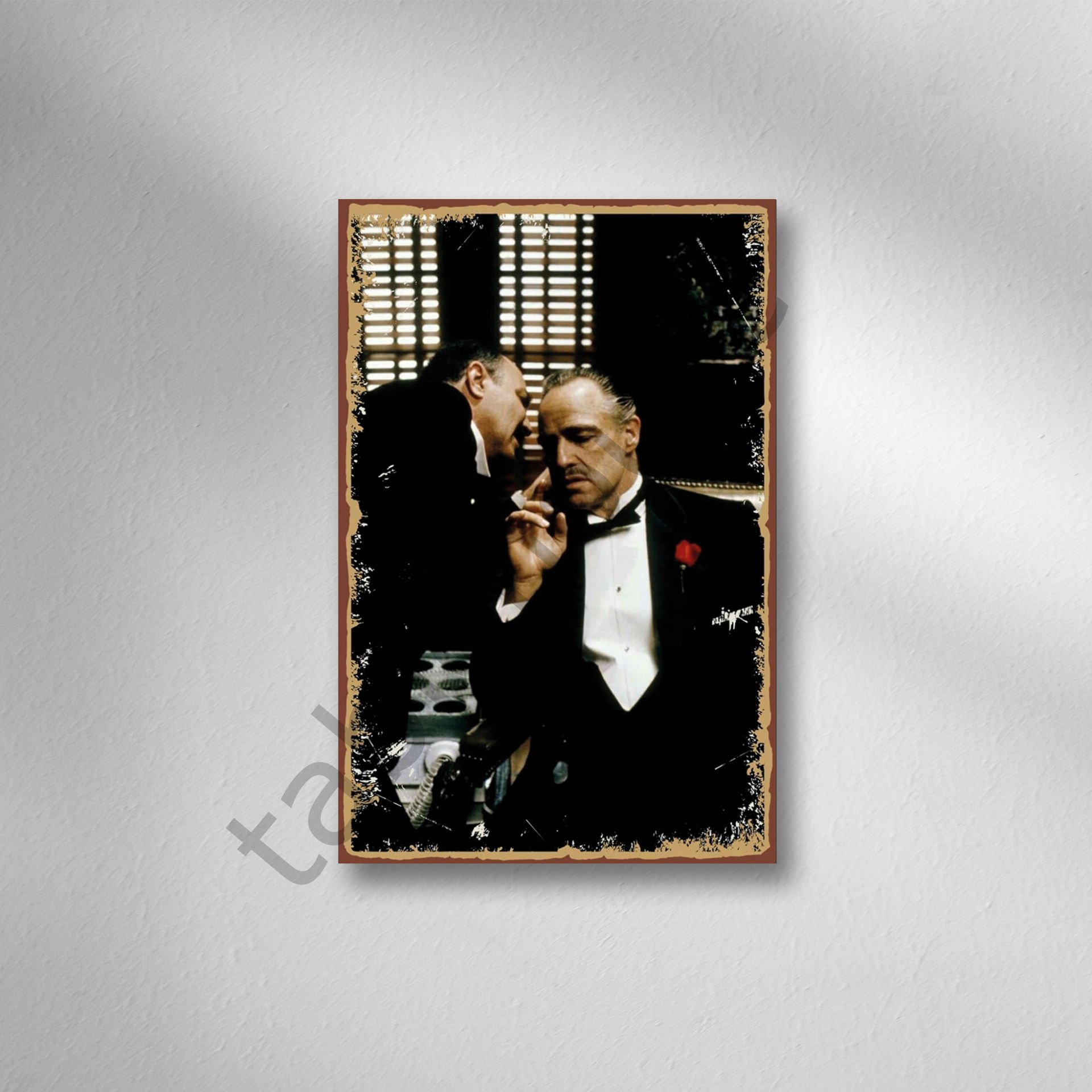 The Godfather Retro Ahşap Poster