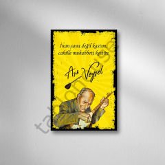 Aşık Veysel Retro Ahşap poster