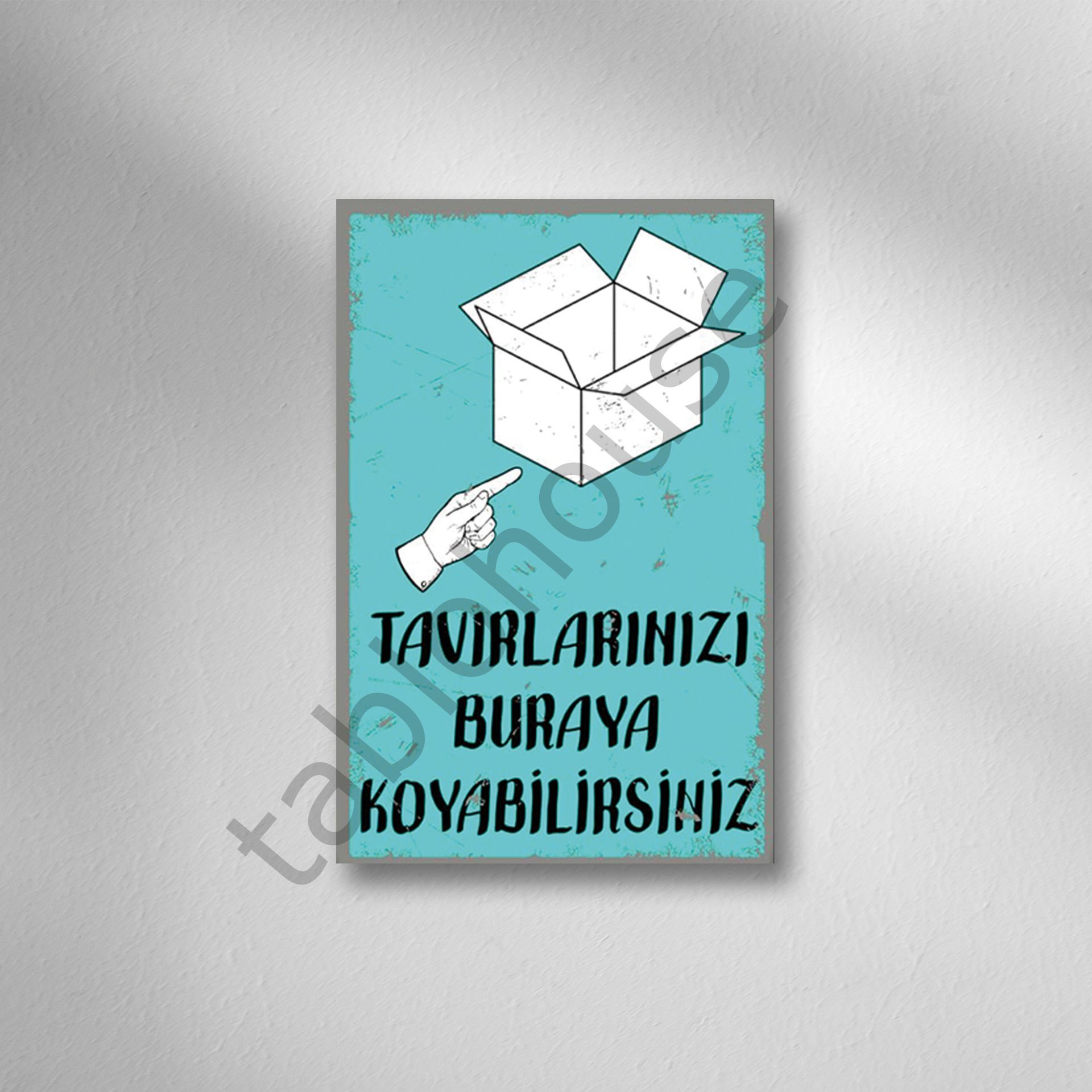 Tavırlarınızı Buraya Koyabilirsiniz Retro  Ahşap Poster