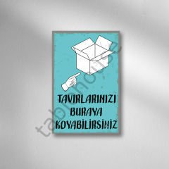Tavırlarınızı Buraya Koyabilirsiniz Retro  Ahşap Poster