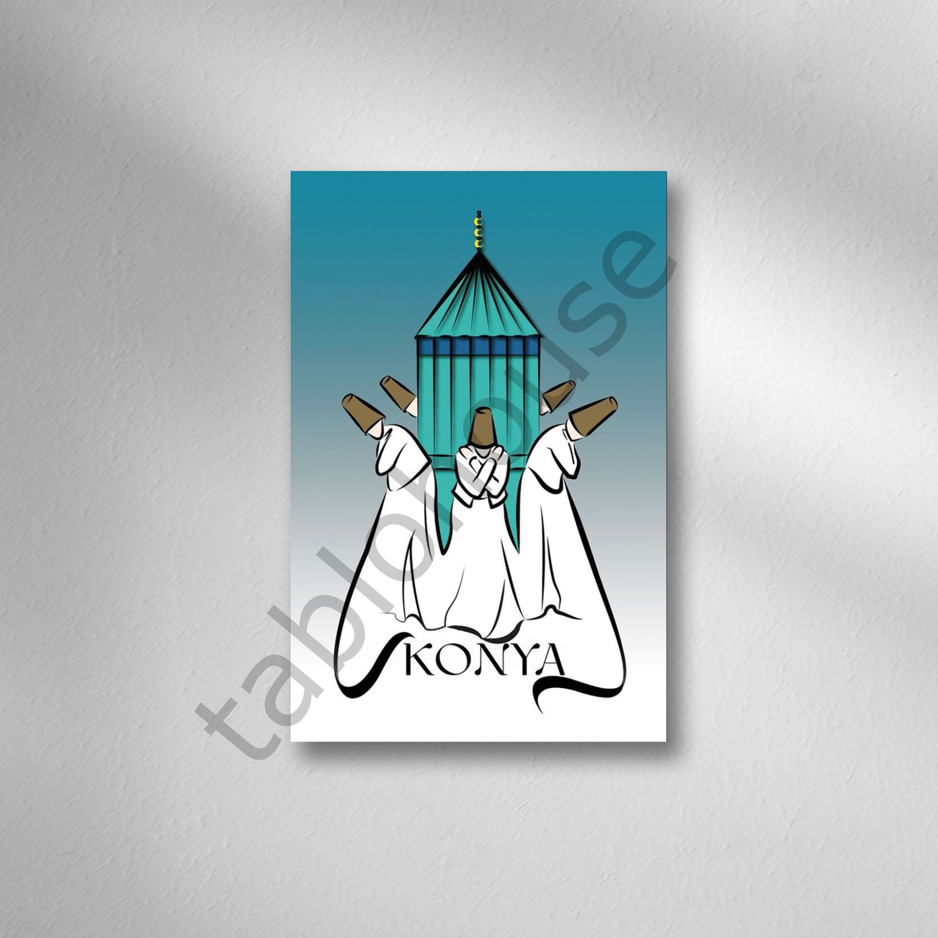 Mevlana Konya Retro Ahşap Poster