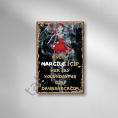 Bugün Nargile İçip Her şey Yolundaymış Gibi Davranacağım Retro Ahşap Poster