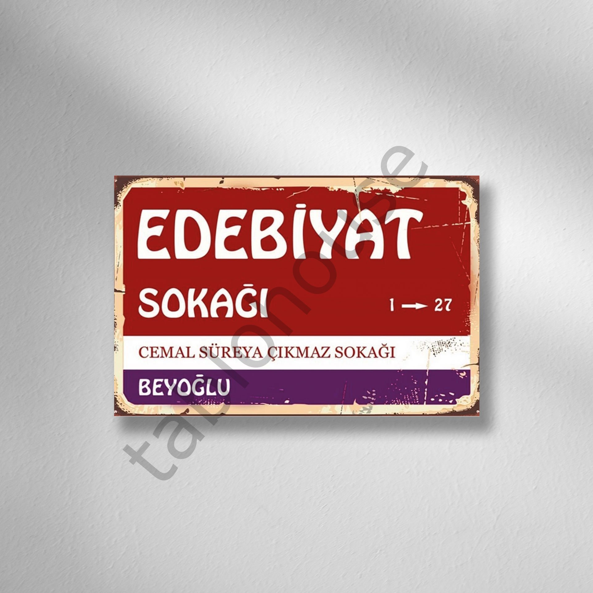 Sokak Tabelası Retro Ahşap poster