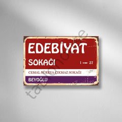 Sokak Tabelası Retro Ahşap poster