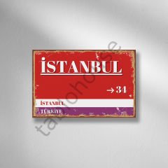 Sokak Tabelası Retro Ahşap poster