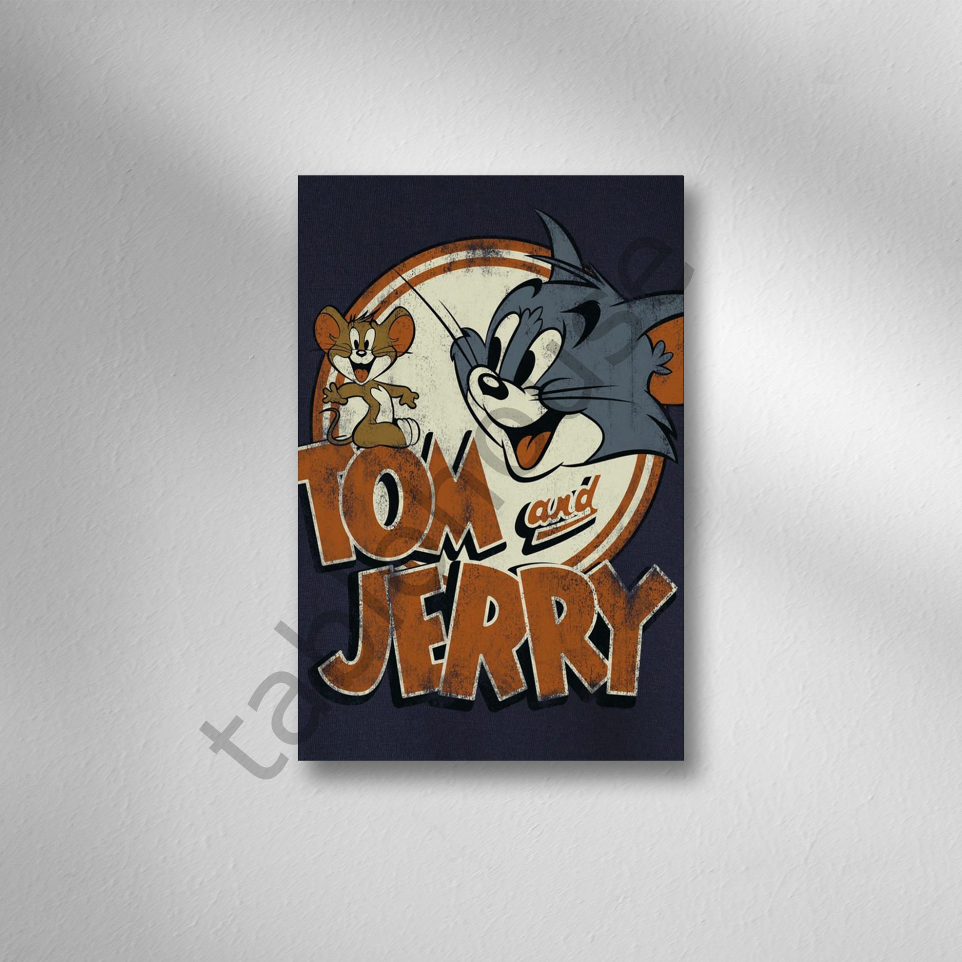 Tom ve Jerry Retro Ahşap Poster