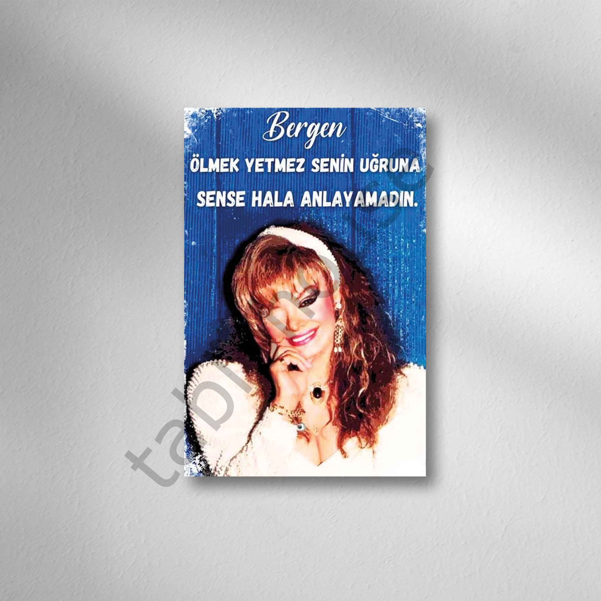 Bergrn Ölmek Yetmez Senin Uğruna   Retro Ahşap poster