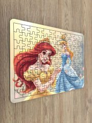 Prensesler Çocuk Ahşap Puzzle mobilya