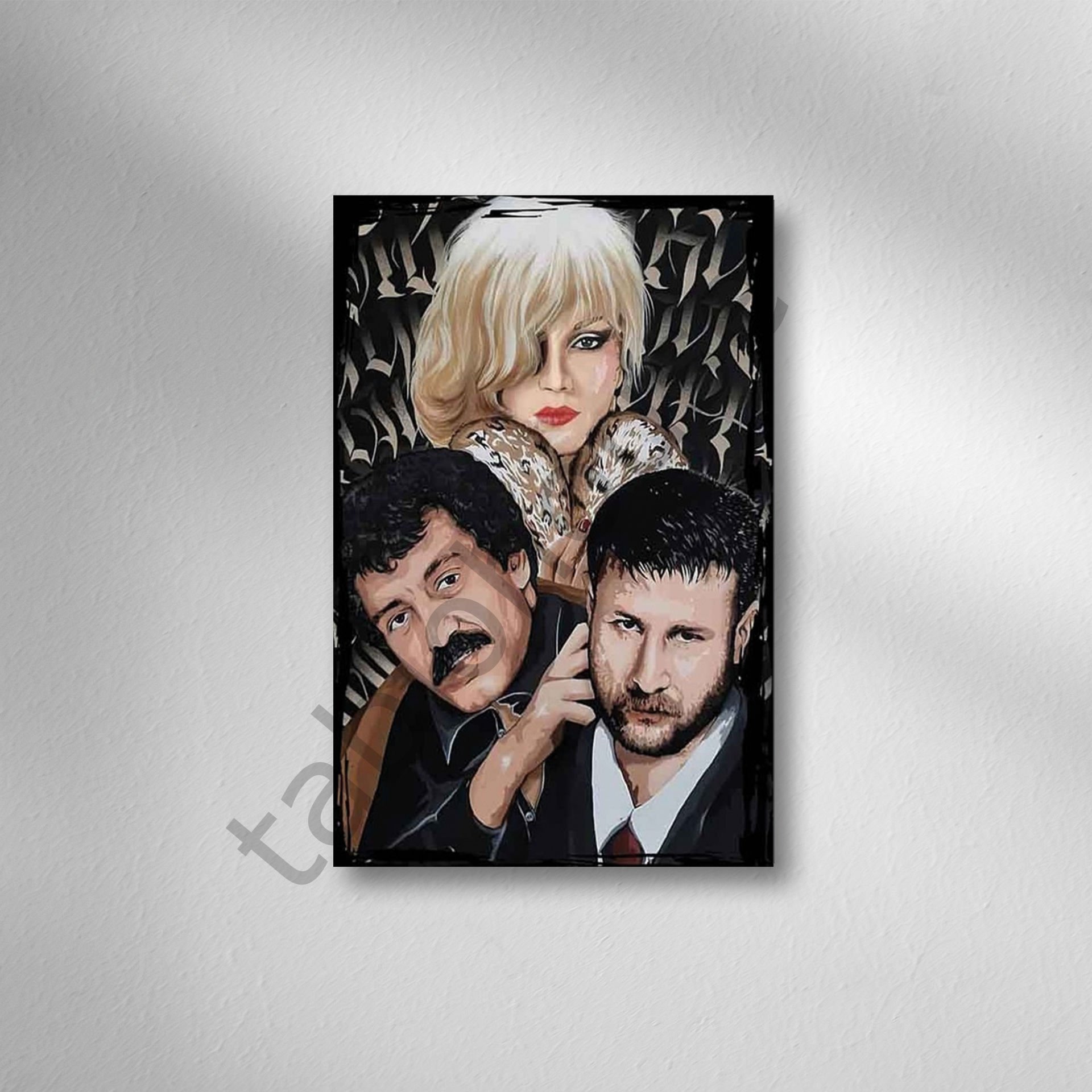 Müziğin Efsaneleri Retro Ahşap poster