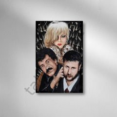 Müziğin Efsaneleri Retro Ahşap poster