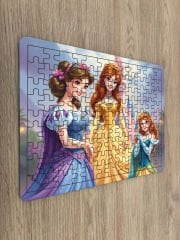 Prensesler Çocuk Ahşap Puzzle  mobilya