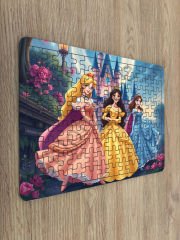 Prensesler Çocuk Ahşap Puzzle  mobilya