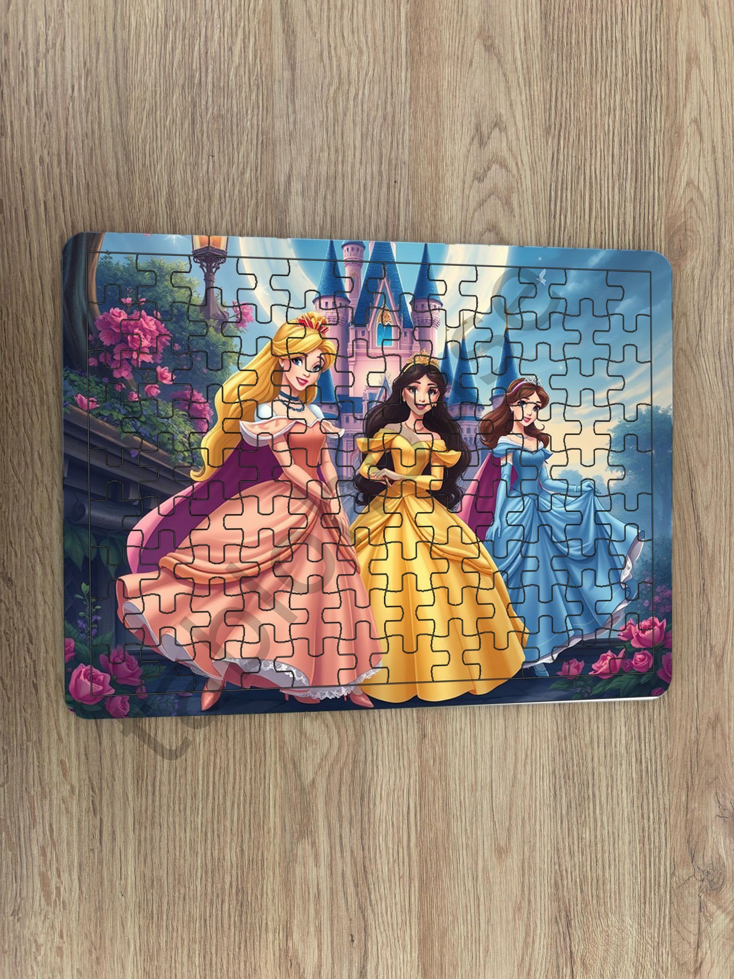 Prensesler Çocuk Ahşap Puzzle  mobilya