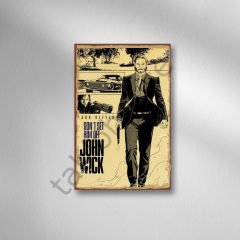 John Wıck Retro Ahşap Poster