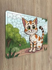 Kedi Çocuk Ahşap Puzzle  mobilya