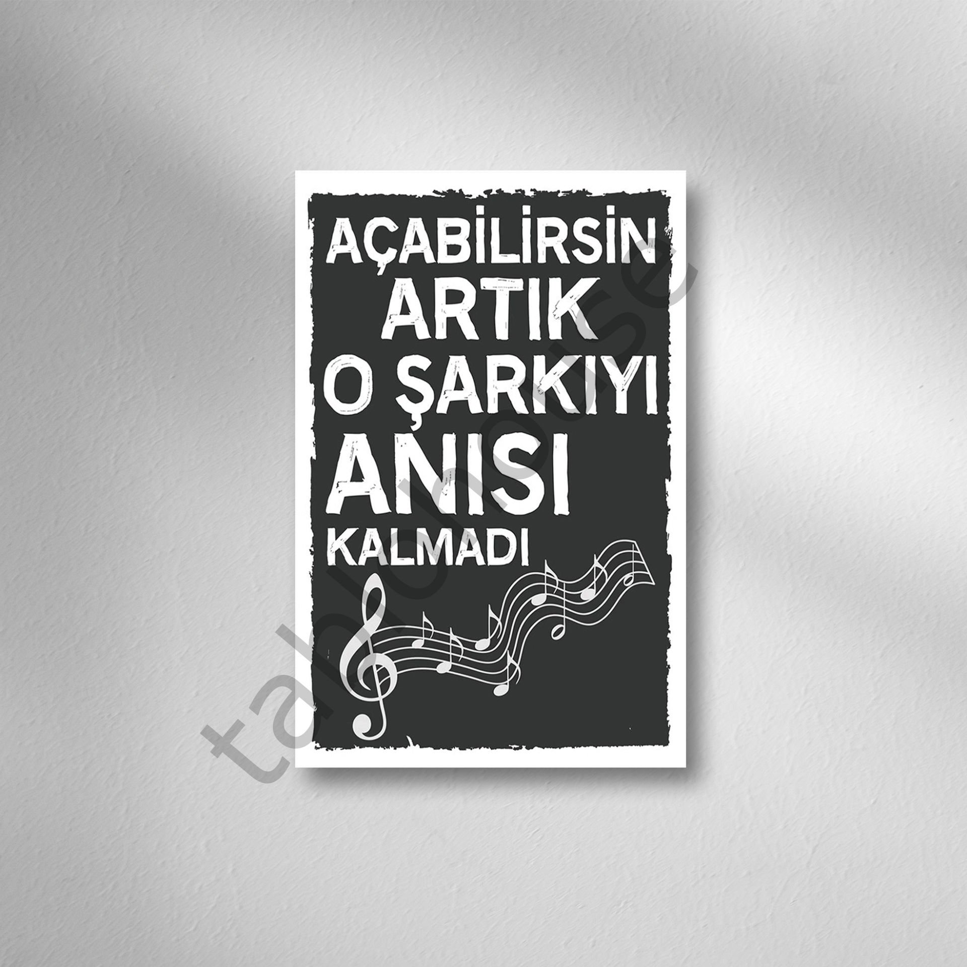 Açabilirsin Artık O Şarkıyı Anısı Kalmadı Retro Ahşap poster