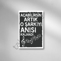 Açabilirsin Artık O Şarkıyı Anısı Kalmadı Retro Ahşap poster
