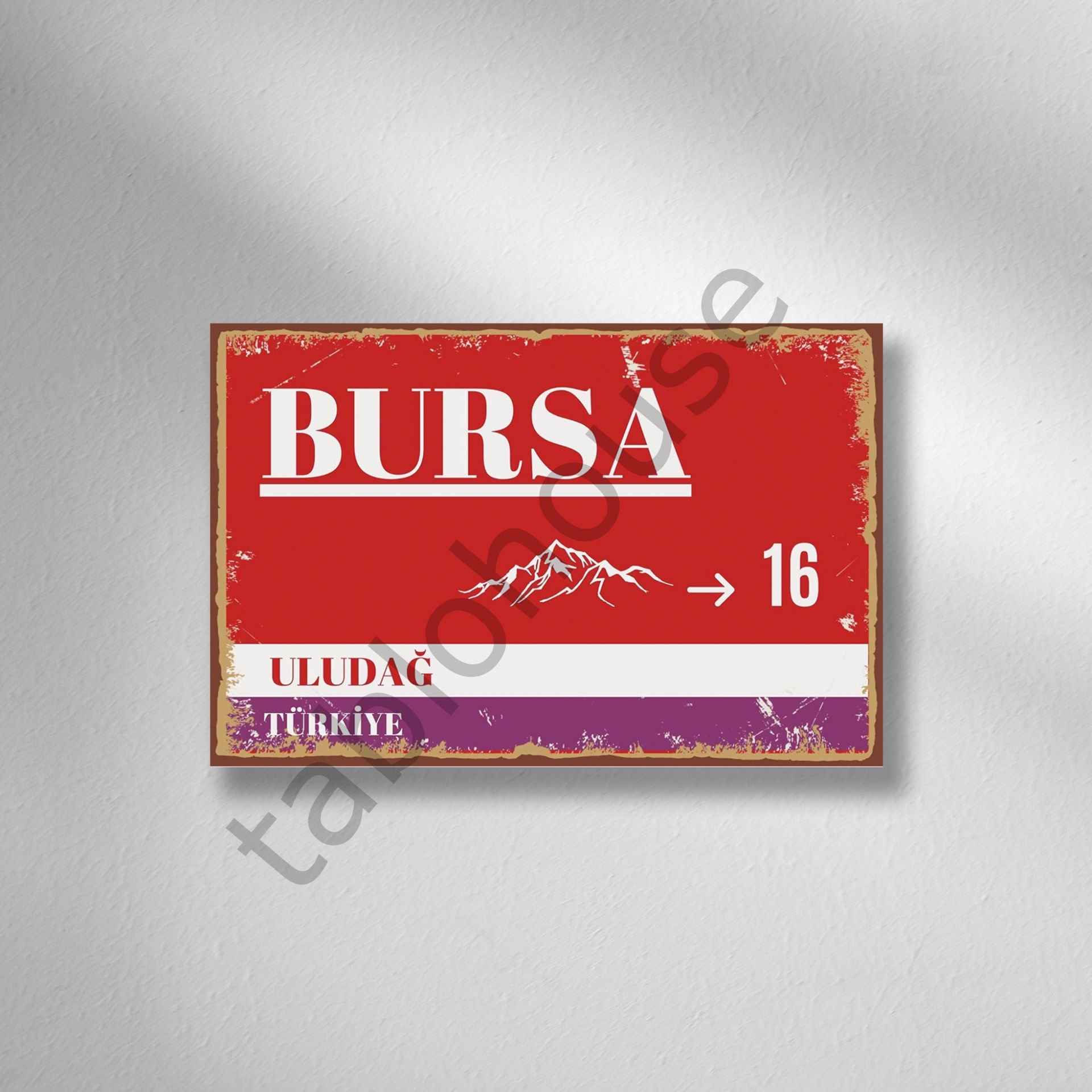 Sokak Tabelası Retro Ahşap poster