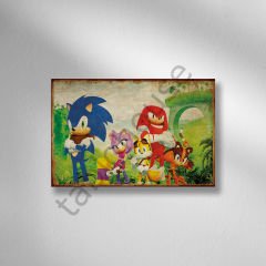 Sonic Boom Grubu Retro Ahşap Poster