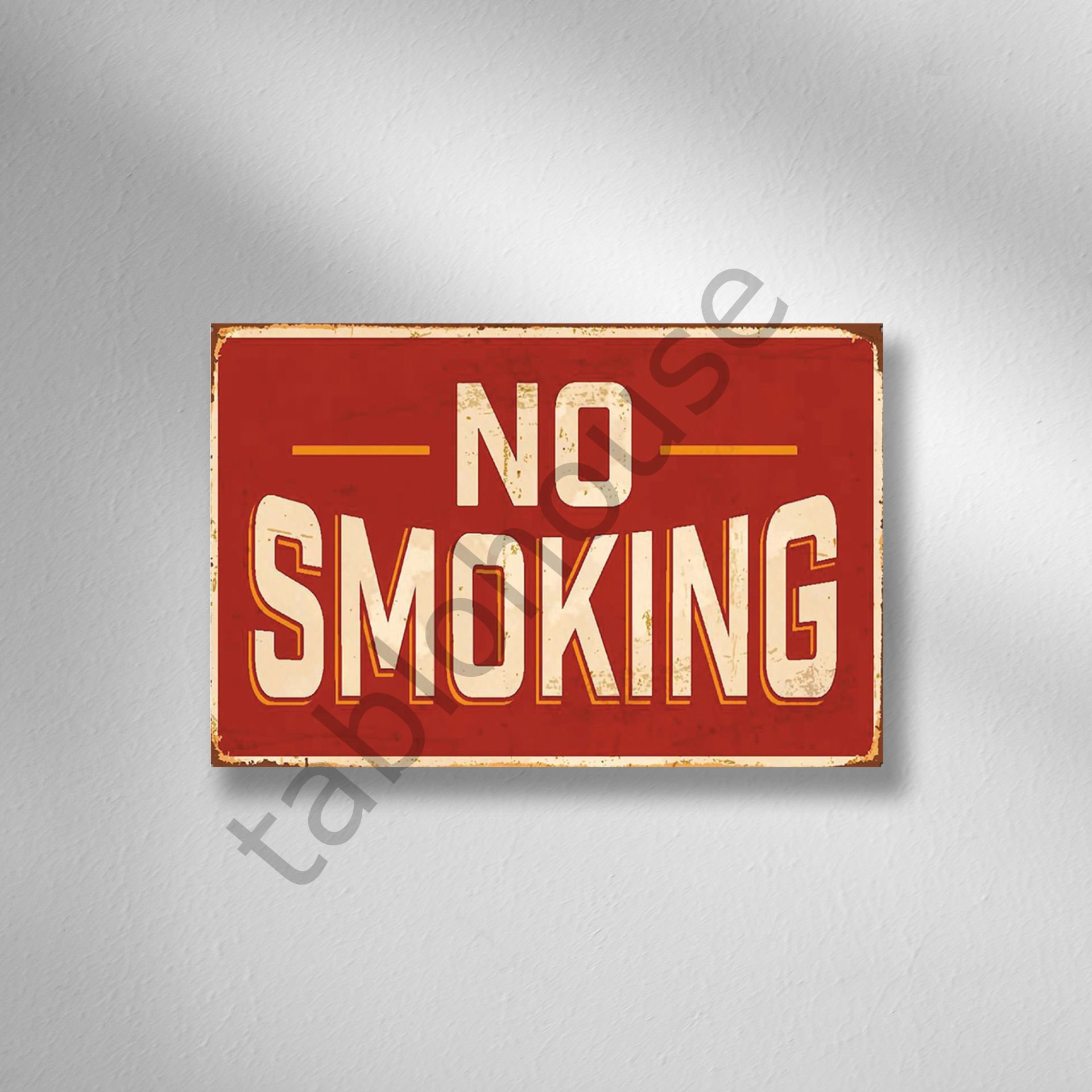No Smokıng Retro Ahşap Poster