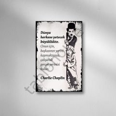 Charlie Chaplin  Retro  Ahşap Poster