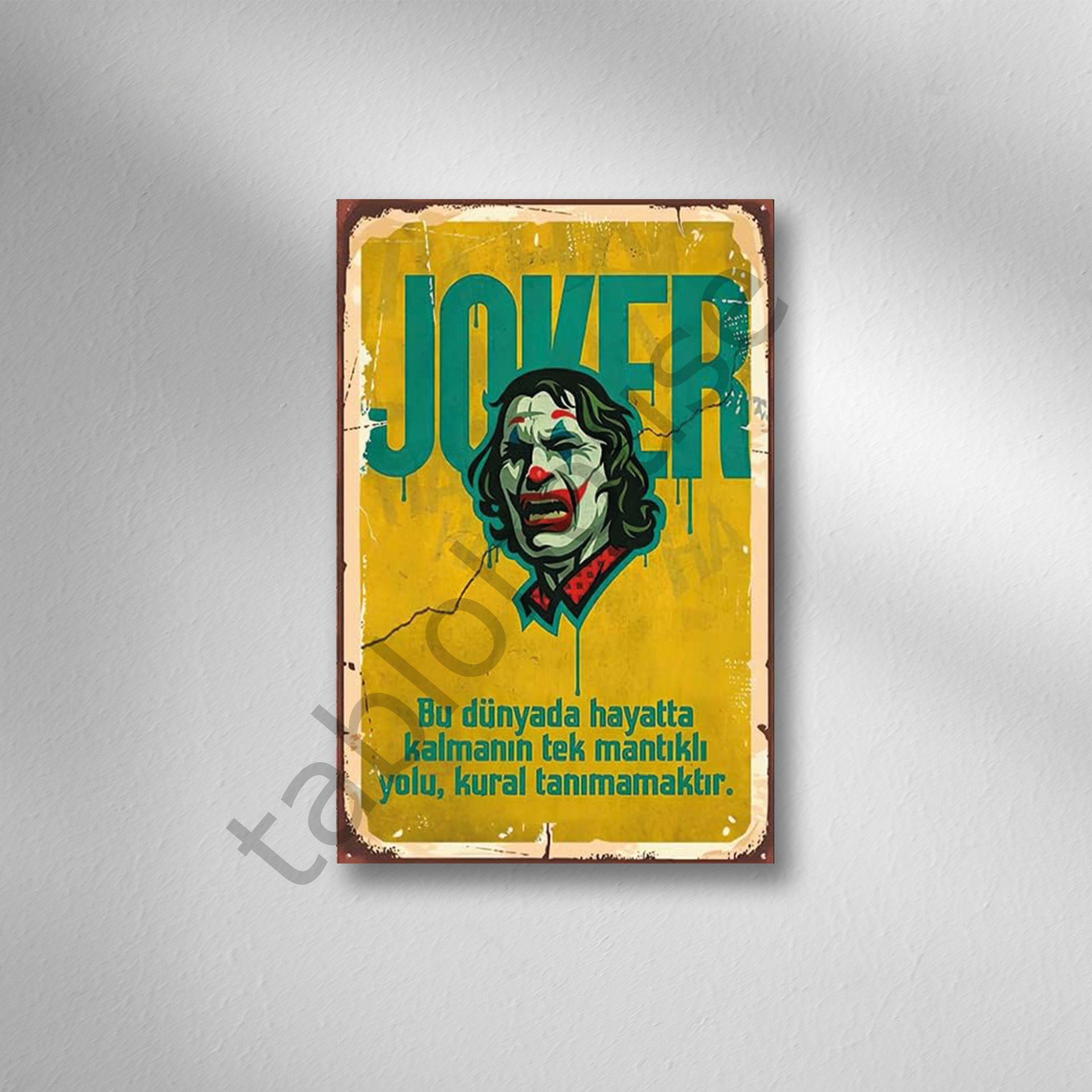 Joker  Retro  Ahşap Poster