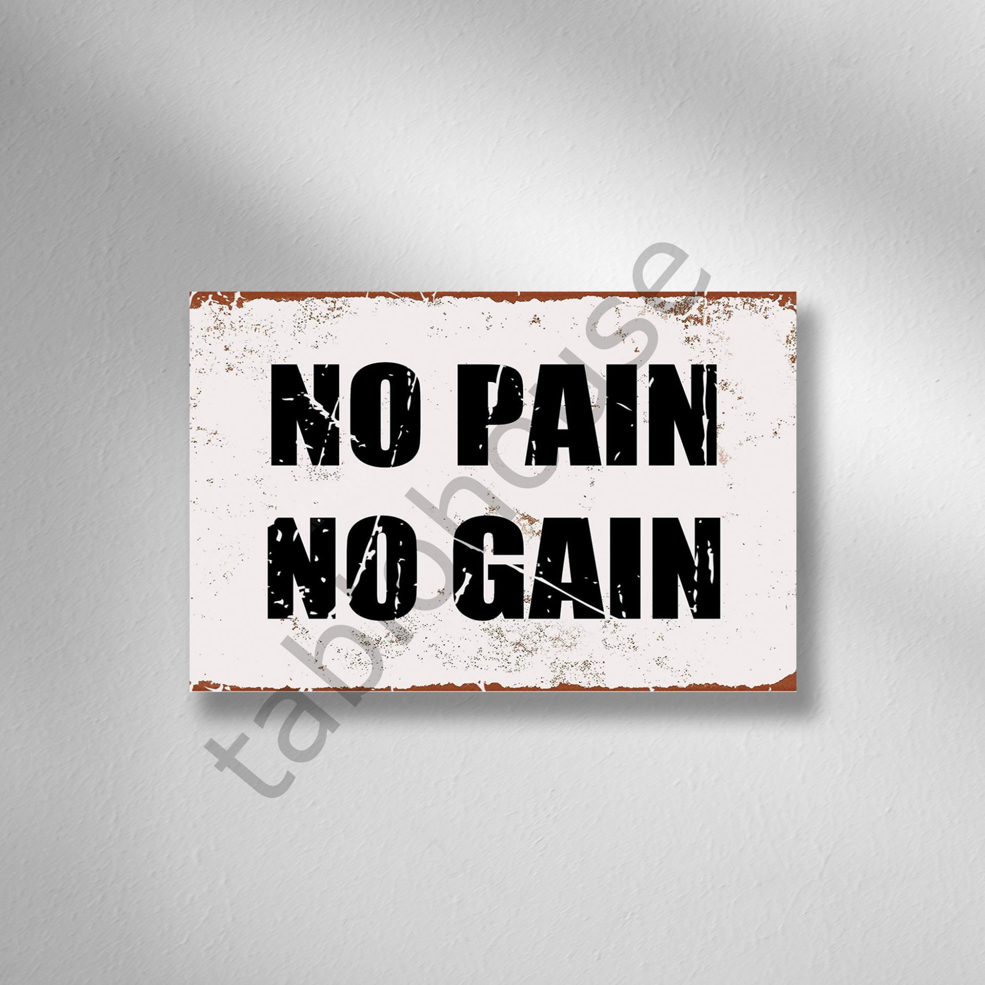 No Pain No Gain Retro Ahşap poster