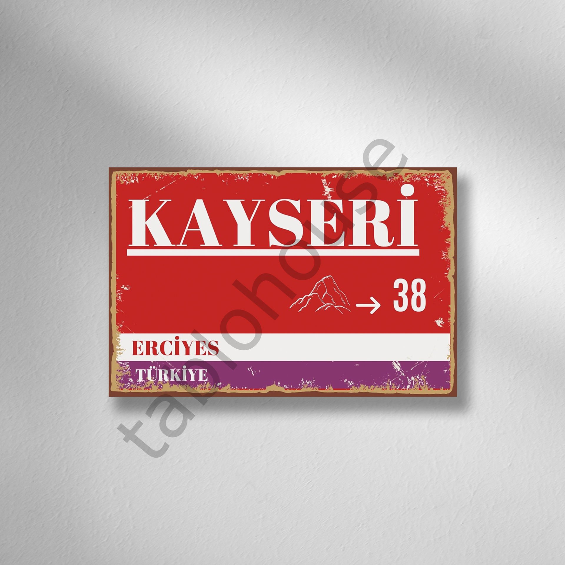 Kayseri Tabelası Retro Ahşap Poster