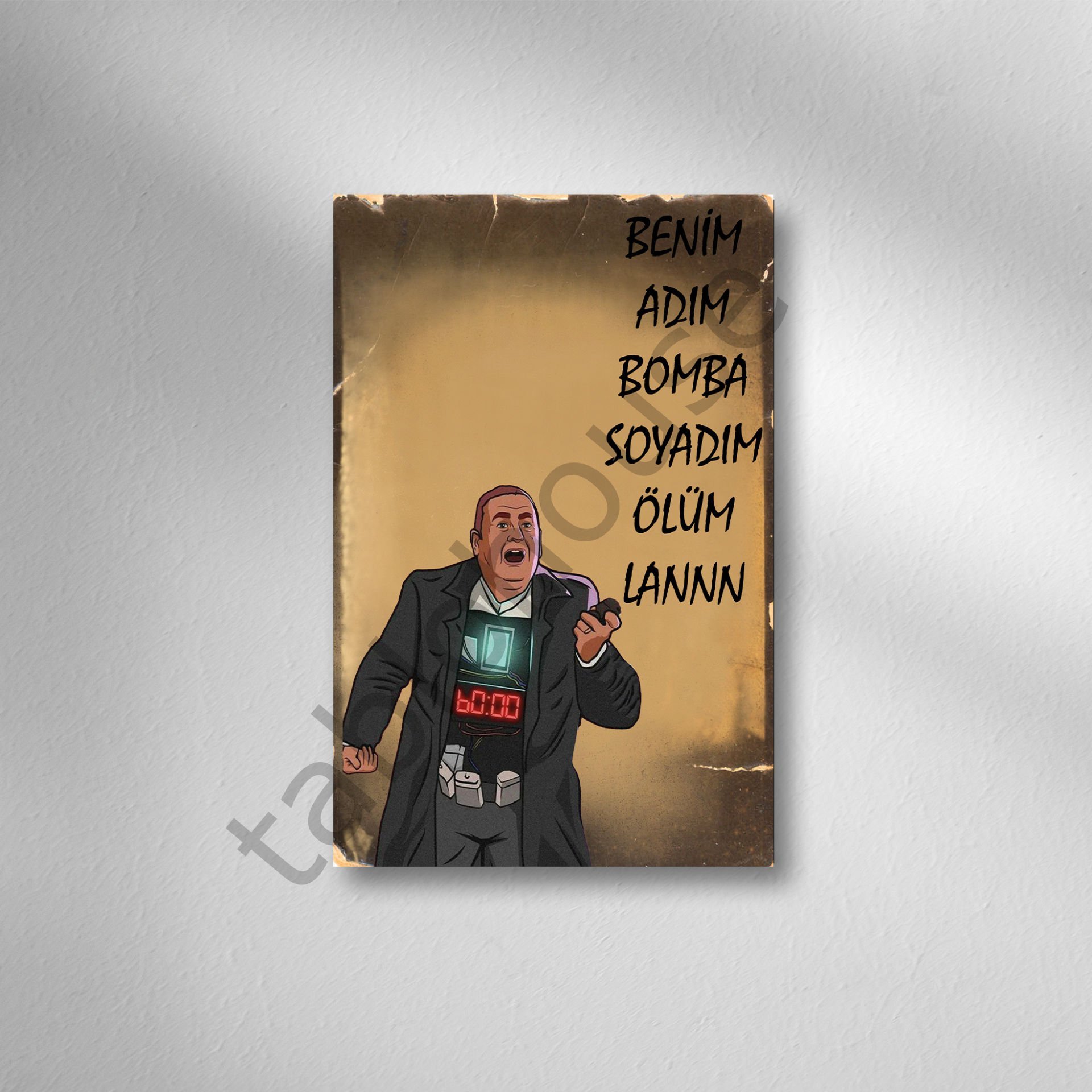 Benim Adım Bomba Soyadım ölüm Retro Ahşap poster